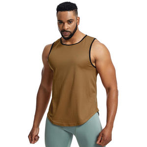 Wholesale High Quality Men Fitness Vest Ribbed <b>Singlet</b> Gym Outdoor <b>Running</b> Sports Plain Training Breathable Men's Tank Tops - Product Image 1