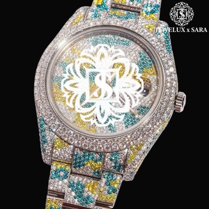 Export Quality Luxury <b>Automatic</b> Mechanical Ice Diamond Dial Glass Window VVS Moissanite Fully Iced Watch Available for Sale - Product Image 3