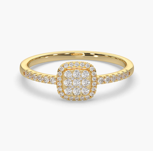Classic 14KT Gold Natural Vintage Brilliant Cut Filled Diamond IGI Certified Engagement Wedding <b>Ring</b> Fine Jewelry Gift Women - Product Image 1