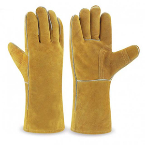 Guantes de soldadura de piel de cabra de grano completo de alta calidad, resistentes al calor, guantes de cuero para soldadura TIG para trabajadores soldadores. - Product Image 1