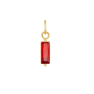 Wholesale Baguette Garnet Quartz Pendant Gold Plated Faceted Gemstone <b>Charm</b> Minimal Jewelry Women Bulk Supply - Product Image 6