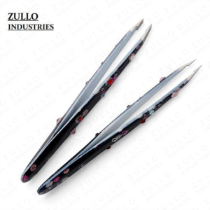Floral Print Stainless Steel Slant Tip Eyebrow Tweezers Beauty Makeup <b>Tool</b> Set Paper Coated Precision Grooming <b>Tool</b> - Product Image 2
