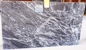 Dalle de granit noir Thunder à motif tourbillonnant naturel pour comptoir, marche d'escalier, revêtement mural, panneau extérieur et intérieur - Product Image 3
