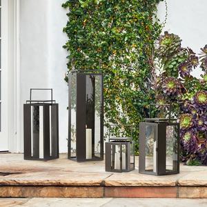 Lanternes porte-bougies en métal noir, design tendance 2026, en plusieurs tailles pour la décoration intérieure et extérieure (vente en gros) - Product Image 2