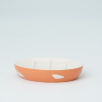 Ensemble de sept pièces en polyrésine en forme de champignon pour accessoires de salle de bain avec distributeur de savon à pois et porte-brosse WC