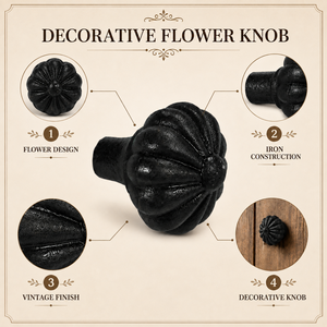 Poignée de meuble en fer naturel en forme de fleur pour tiroir, armoire, commode, chambre à coucher, quincaillerie de meubles |   Poignées décoratives - Product Image 5