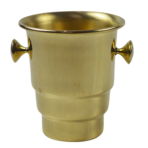 Commercial Brass <b>Gold</b> Wine Cooler Chiller <b>Bucket</b> Side Knob Handles Stepped Design Double Wall <b>Ice</b> <b>Bucket</b> Manufacturer Direct - Product Image 1