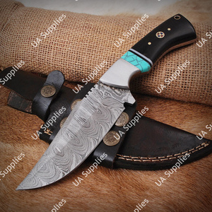 Couteau de chasse et de camping à lame fixe en acier Damas forgé à la main, personnalisé, vente en gros, OEM/ODM, équipement EDC de camping de haute qualité - Product Image 5
