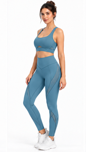 Conjunto de Yoga para Mujer, Sujetador Deportivo con Espalda en U, Leggings de Cintura Alta sin Costuras, Traje Deportivo Elástico sin Costuras para Gimnasio, Fitness, Pilates - Product Image 5