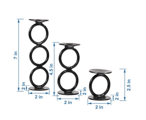 Support de bougie en fer forgé fait main et durable pour décoration intérieure - Ensemble portable de 3 bougeoirs à thé avec anneau métallique, idéal pour Pâques - Product Image 3