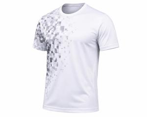 T-shirt décontracté à manches courtes pour homme, col rond, couleur unie, séchage rapide, en jersey tricoté polyester/coton, coupe classique, logo frontal, 180g, haute qualité - Product Image 2