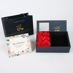 Valentine's Day Custom Jewelry Gift Box Set Gold Foil Embossed UV Advantage Includes <b>Ring</b> Paper Bag Soap Rose-Made Cardboard - Product Image 3