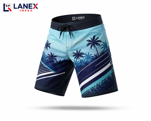 Custom <b>Men's</b> Tropical Palm Print Board <b>Shorts</b> Quick Dry 4 Way Stretch Surf Swim Trunks Beach Boardshorts Water Sports Beachwear - Product Image 1