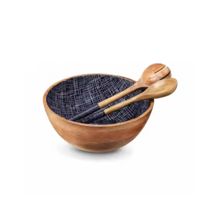 Bol en bois de manguier fait main avec impression émaillée pour l'iftar et le service – Bols en bois - Product Image 3