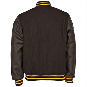 Custom <b>Men</b> <b>Leather</b> Sleeves Embroidery Leetrman Bomber <b>Jacket</b> Factory Custom Cotton Wool Slim Fit Varsity <b>Jacket</b> Coat - Product Image 5