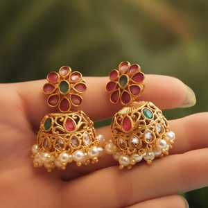 Fashion Earrings Pearl Jhumkas - Product Image 3