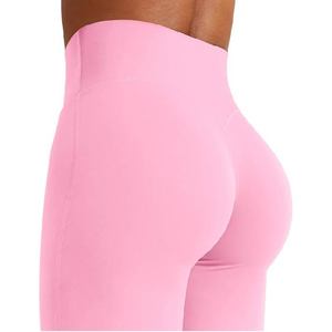 Pantalones de yoga de cintura alta y pierna ancha para mujer, suaves como la mantequilla, acampanados, deportivos, color rosa, para gimnasio, fitness, correr, ropa deportiva. - Product Image 4