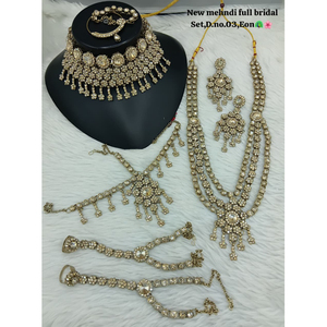 Conjunto de Joyería Kundan para Novia, Collar Largo, Pendientes, Maang Tikka, Zirconia, Baño de Rodio, Estilo Étnico para Bodas - Product Image 2