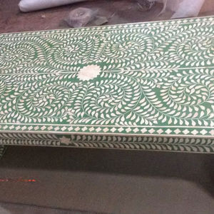 Mesa con Incrustaciones de Hueso de ILAHI, Diseño Moderno con Detalles de Ágata, Almacenamiento Portátil, Muebles para el Hogar - Product Image 1