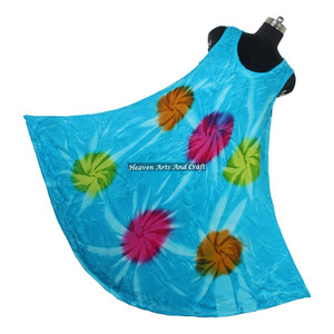 Vestido largo de rayón con efecto tie-dye para mujer, elegante vestido de noche sin mangas con efecto tie-dye para mujer - Product Image 5