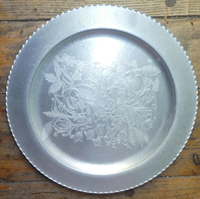 Assiette de service en aluminium artisanale, plat de service alimentaire en aluminium, assiette à collation et dessert en aluminium, vente chaude