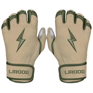 Guantes de Bateo de Béisbol Personalizados para Adultos con Servicio OEM/ODM, Diseño Acolchado Duradero de Cuero y Tela Tejida con Impresión del Logotipo Lightning - Product Image 2