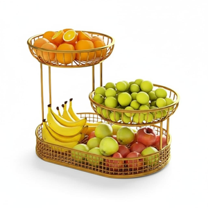 Cesta de Almacenamiento de Frutas y Verduras de Metal de 3 Niveles, Organizador de Cocina, Estante para Frutas y Verduras, Cesta de Almacenamiento de Productos para Encimera, Ahorra Espacio - Product Image 4