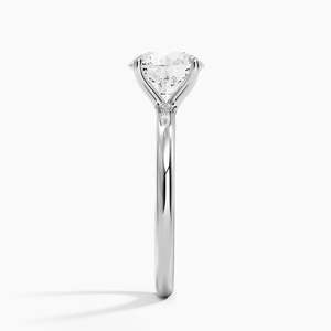Bague de fiançailles solitaire en moissanite taille ronde or rose - Product Image 4