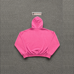เสื้อฮู้ดโอเวอร์ไซส์สีชมพูสตรีทสไตล์ HEAVYWEIGHT พร้อมซิป กระเป๋าอเนกประสงค์ ผ้าฝ้ายเฟรนช์เทอร์รี่ ดีไซน์กระเป๋าแบบลำลอง ระบายอากาศได้ดี เหมาะสำหรับฤดูหนาว รุ่น MINIMA - Product Image 6