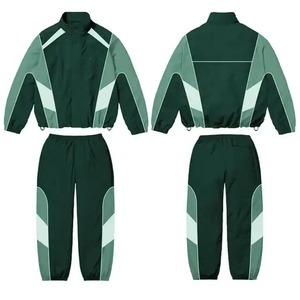 Customized Unisex Nylon Windbreaker Tracksuit Vintage Outdoor Camping Zip Up <b>Jacket</b> 2 Piece Set - Product Image 4
