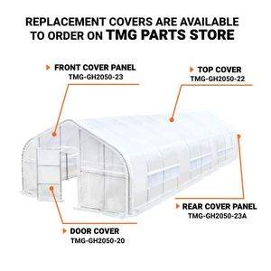 Serra TMG 20FT X 50FT per Grow Tent, con Copertura in Rete Leno Ripstop da 12 Mil, Finestre a Rullo per Cold Frame, Tetto a Punta per Fattorie - Product Image 3