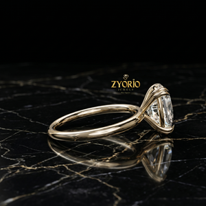 Luxury Cushion Cut Engagement <b>Ring</b> in 18K Gold Elegant Solitaire <b>Statement</b> <b>Ring</b> for Women - Product Image 3