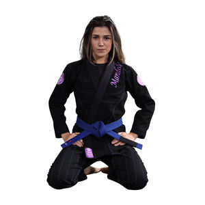Kimono de BJJ pour homme TITAN TREAD WEAR, noir, coupe classique, logo brodé, ceinture bleue, 100% coton, 380g, extensible, respirant, arts martiaux - Product Image 5