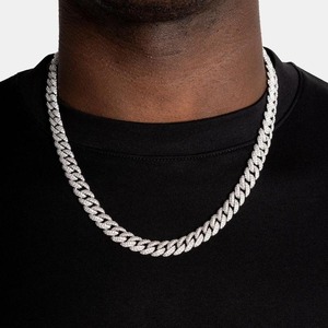 Cadena Cubana de Diamantes Cultivados en Laboratorio de Calidad Premium, Collar Personalizado con Incrustaciones de Diamantes, Estilo Hip Hop para Hombres y Mujeres, en Venta - Product Image 4