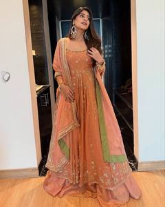 Salwar Bordado con Diseño de Melocotón y Dupatta, Traje Tradicional de Secado Rápido para Bodas y Fiestas para Mujer - Product Image 3