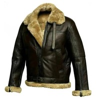 Veste bomber en cuir B3 faite à la main pour hommes, manteau d'aviateur en peau de mouton