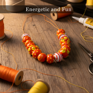 EXCEL EXPORTS Cuentas Sueltas de Vidrio Multicolor de 16x18mm |   Patrón floral rojo/amarillo/blanco para manualidades de joyería DIY |   Cadena de 8 Pulgadas - Product Image 2