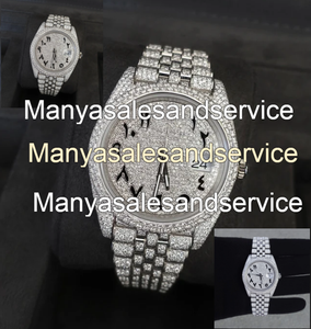 Reloj de Lujo Personalizado con Diamantes Moissanite VVS, Totalmente Automático, Resistente al Agua hasta 10 Bares, con Cristal de Diamante Moissanite y Correa de Acero Inoxidable - Product Image 3