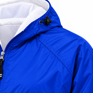Royal Blue <b>Women</b> Hooded <b>Windbreaker</b> <b>Jacket</b> Half Zip Pullover Long Sleeve Embroidered Letter Design Lightweight Outdoor Sports - Product Image 6