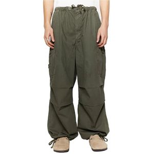 Pantalones Cargo de Paracaídas para Hombre, de Algodón Caqui, con Seis Bolsillos y Cierre de Botones, Estilo Holgado y Plisado en la Rodilla, Tendencia de Moda 2026 - Product Image 1