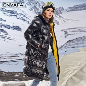 Women Long White <b>Duck</b> <b>Down</b> Padded Puffer Coat with Hood Thick Warm Waterproof Windproof Winter Casual Comfortable Outerwear - Product Image 5