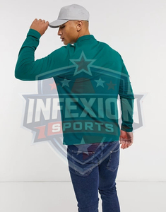 <b>Men's</b> Long Sleeve Solid <b>Green</b> <b>Polo</b> <b>Shirt</b> Cotton Oxford Casual Wear - Product Image 3