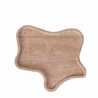Nouveauté : Plateau en pierre de travertin beige, fait main, écologique et durable, avec option de logo personnalisé, pour le service et la décoration intérieure