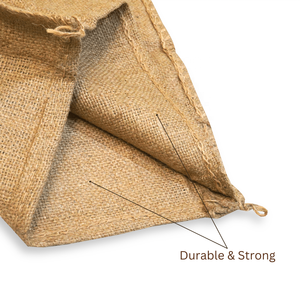 Bolsa de arena de yute de alta resistencia con saco biodegradable con cordón para la construcción Barrera de control de erosión Soporte de pared y cimentación - Product Image 3