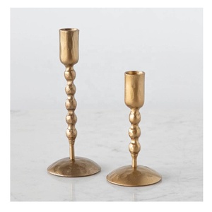 Aluminum Handmade <b>Candle</b> Stand <b>Set</b> 3 Pcs Copper Finish Home Decorative Dining Table Centerpiece Thanksgiving Decor - Product Image 3