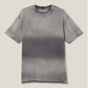 เสื้อยืดโอเวอร์ไซส์ลายกราฟิกแบบย้อมสีเอซิด ออกแบบโลโก้ของคุณเอง เสื้อยืดวินเทจผู้ชายไซส์ใหญ่ ผ้าฝ้าย คอกลม สไตล์ไฮสตรีท - Product Image 2