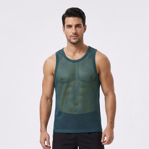Prix d'usine – Nouveaux débardeurs de sport respirants en maille pour hommes – Gilets transparents en maille pour hommes en promotion - Product Image 1