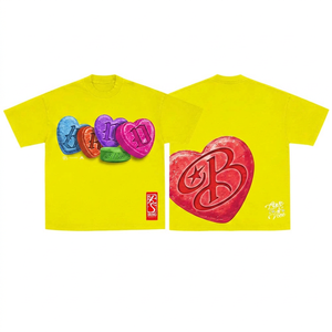 T-shirt pour homme avec imprimé à motifs unis, col rond, manches courtes, coupe classique, 100% coton tricoté - Product Image 2