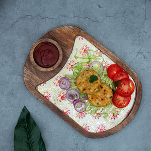 Bandeja de impresión de esmalte de madera de diseñador de alta calidad más vendida, última bandeja de madera para servir, forma cuadrada, embalaje personalizado por FWE - Product Image 3