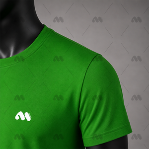เสื้อยืดคอกลมแขนสั้นผ้าเจอร์ซีย์ระบายอากาศแห้งเร็วสไตล์สปอร์ตพร้อมโลโก้ด้านหน้าสำหรับผู้ชาย - Product Image 4